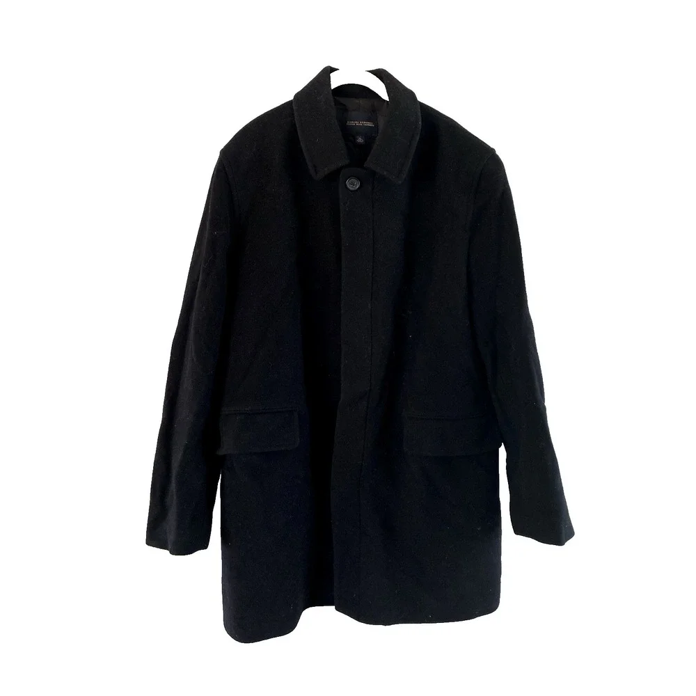Banana Republic Italian Wool Cashmere Top Coat M XL Slow Fashion Academia Preppy